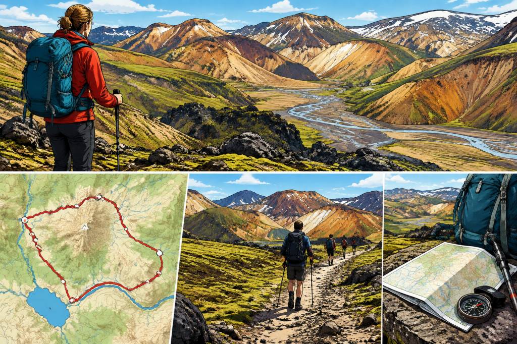 Landmannalaugar carte : itinéraire de randonnée et guide trekking en Islande